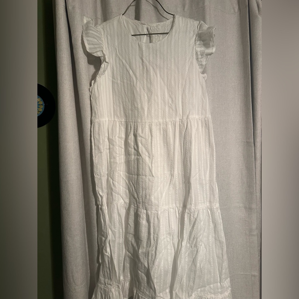 Sadie and Sage White Ruffled Boho Dress